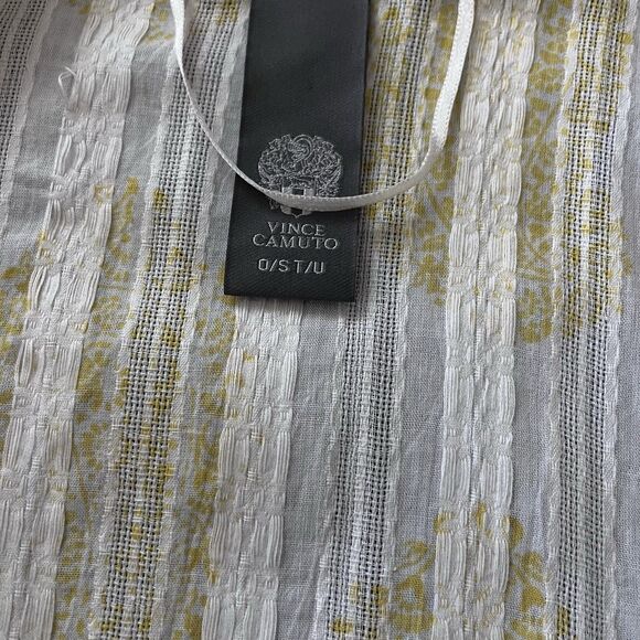 Vince Camuto Wm's Butter Yellow Flowy Kimono Open Front Fringe‎ Cardigan OS Wrap - Picture 7 of 7